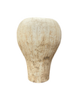 Wide Rounded Textured Ivory & Sand Brown Ceramic Vase - FEA Home