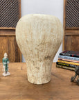 Wide Rounded Textured Ivory & Sand Brown Ceramic Vase - FEA Home