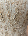 Wide Rounded Textured Ivory & Sand Brown Ceramic Vase - FEA Home