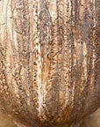 Wide RoundedTextured Two-Tone Cafe Mocha Brown Ceramic Vase - FEA Home