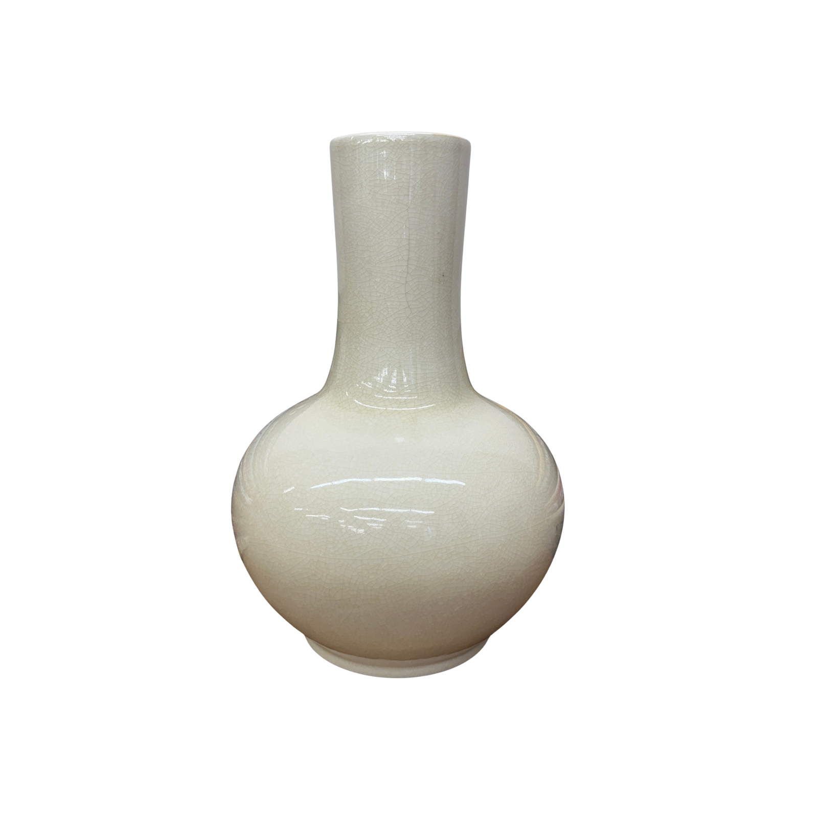 Winter Silk White Glazed Ceramic Vase with Bottle Shape, SKU , image 1