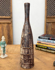 Wood Brown & White Bottle Shaped Ceramic Vase, SKU , image 3