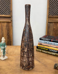 Wood Brown & White Bottle Shaped Ceramic Vase, SKU , image 5