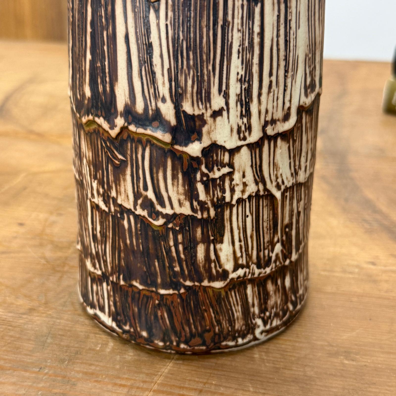 Wood Brown &amp; White Bottle Shaped Ceramic Vase, SKU , image 7
