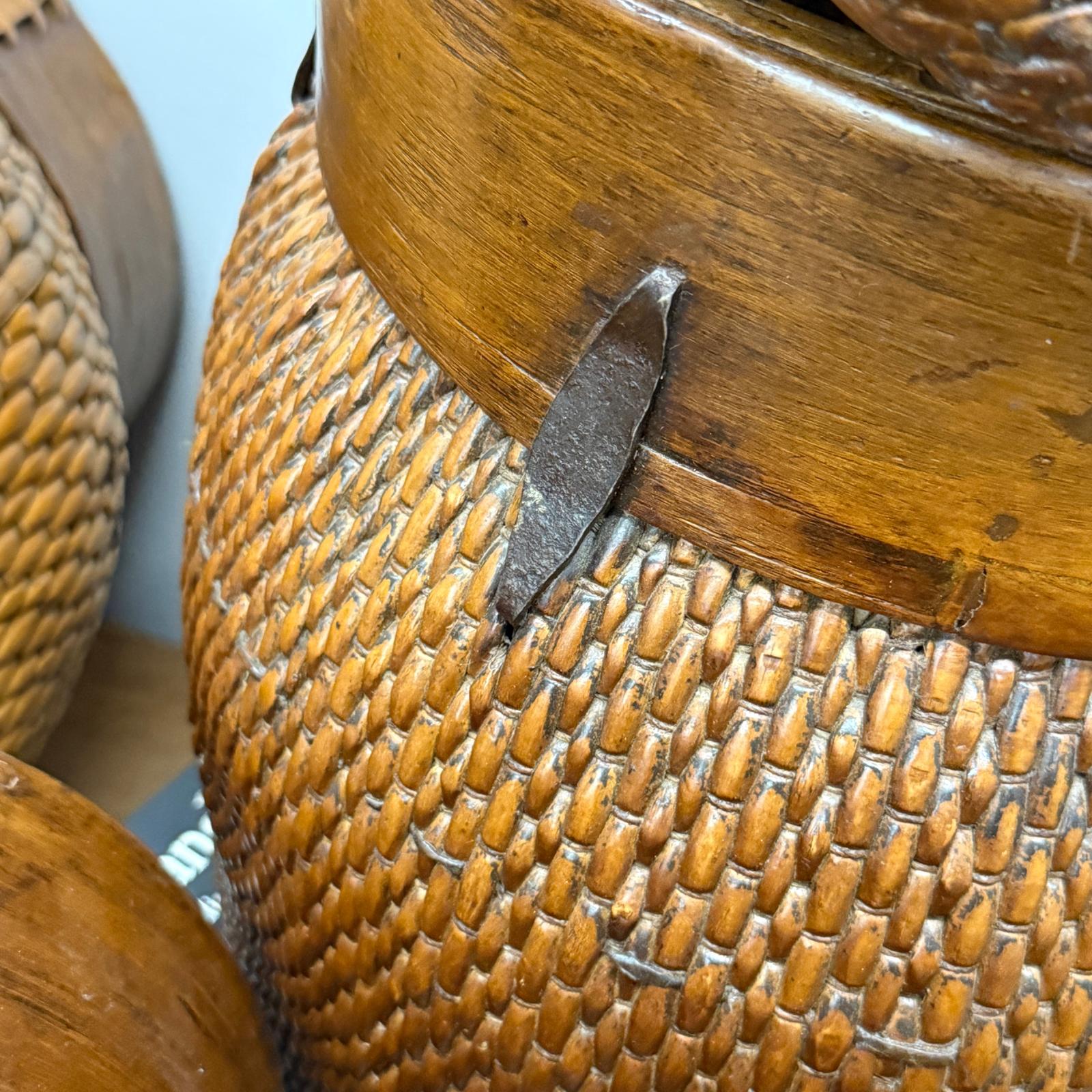 Woven Rattan Baskets with Wooden Rims, Sold Per - FEA Home