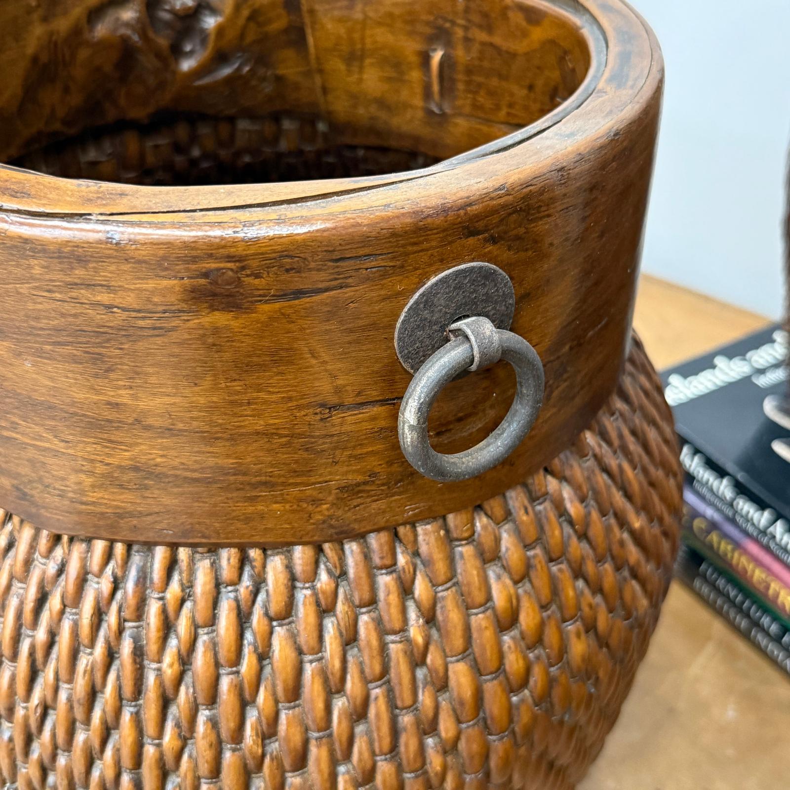 Woven Rattan Baskets with Wooden Rims, Sold Per - FEA Home