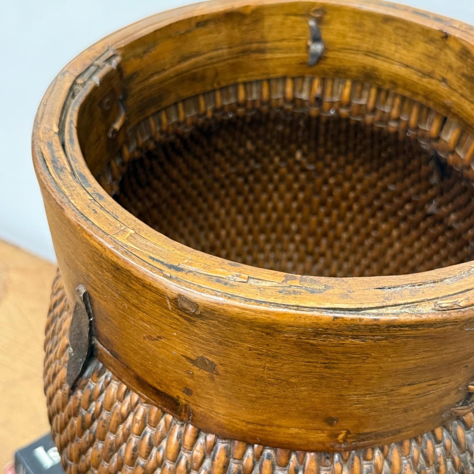 Woven Rattan Baskets with Wooden Rims, Sold Per - FEA Home