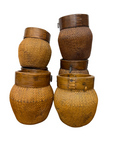 Woven Rattan Baskets with Wooden Rims, Sold Per - FEA Home