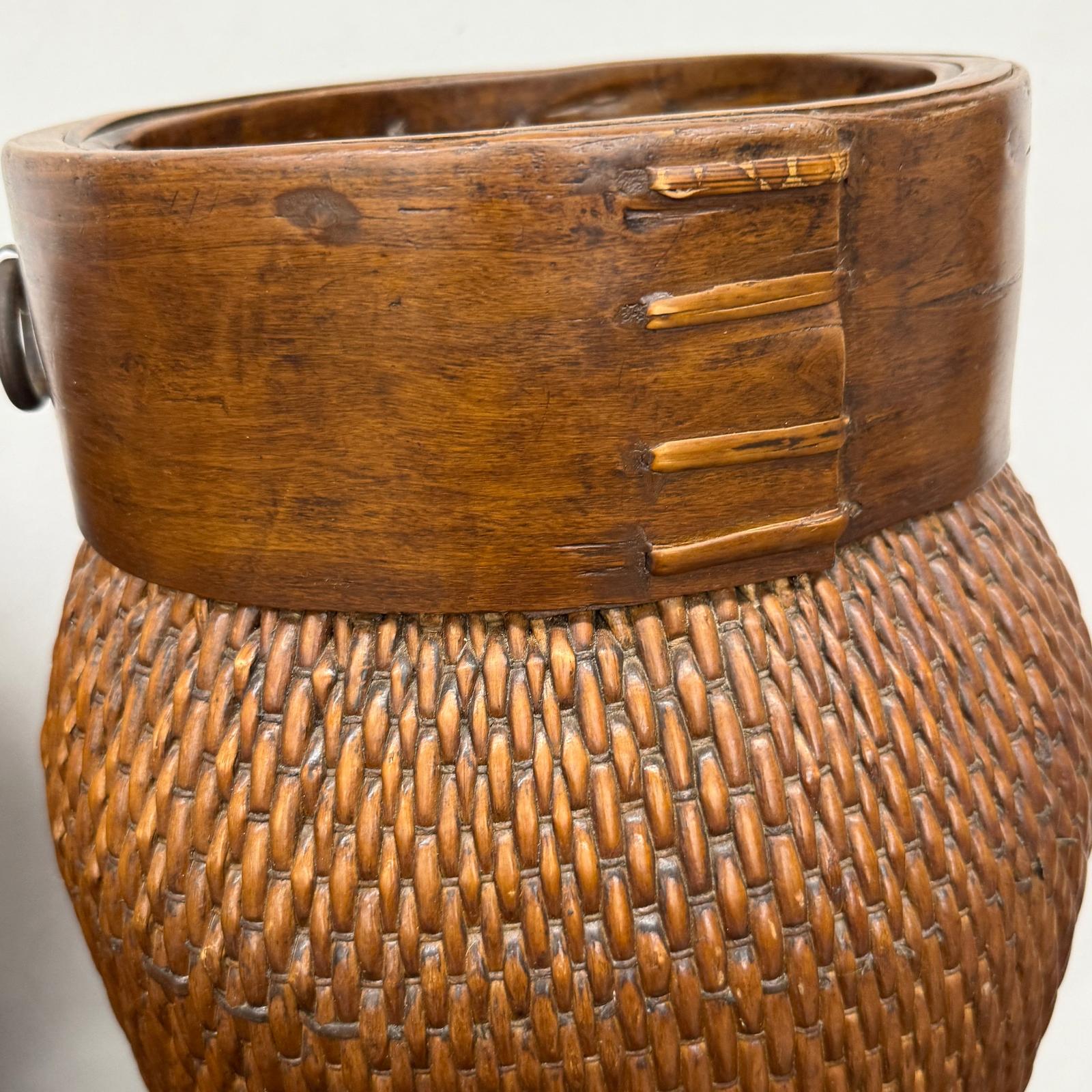 Woven Rattan Baskets with Wooden Rims, Sold Per - FEA Home