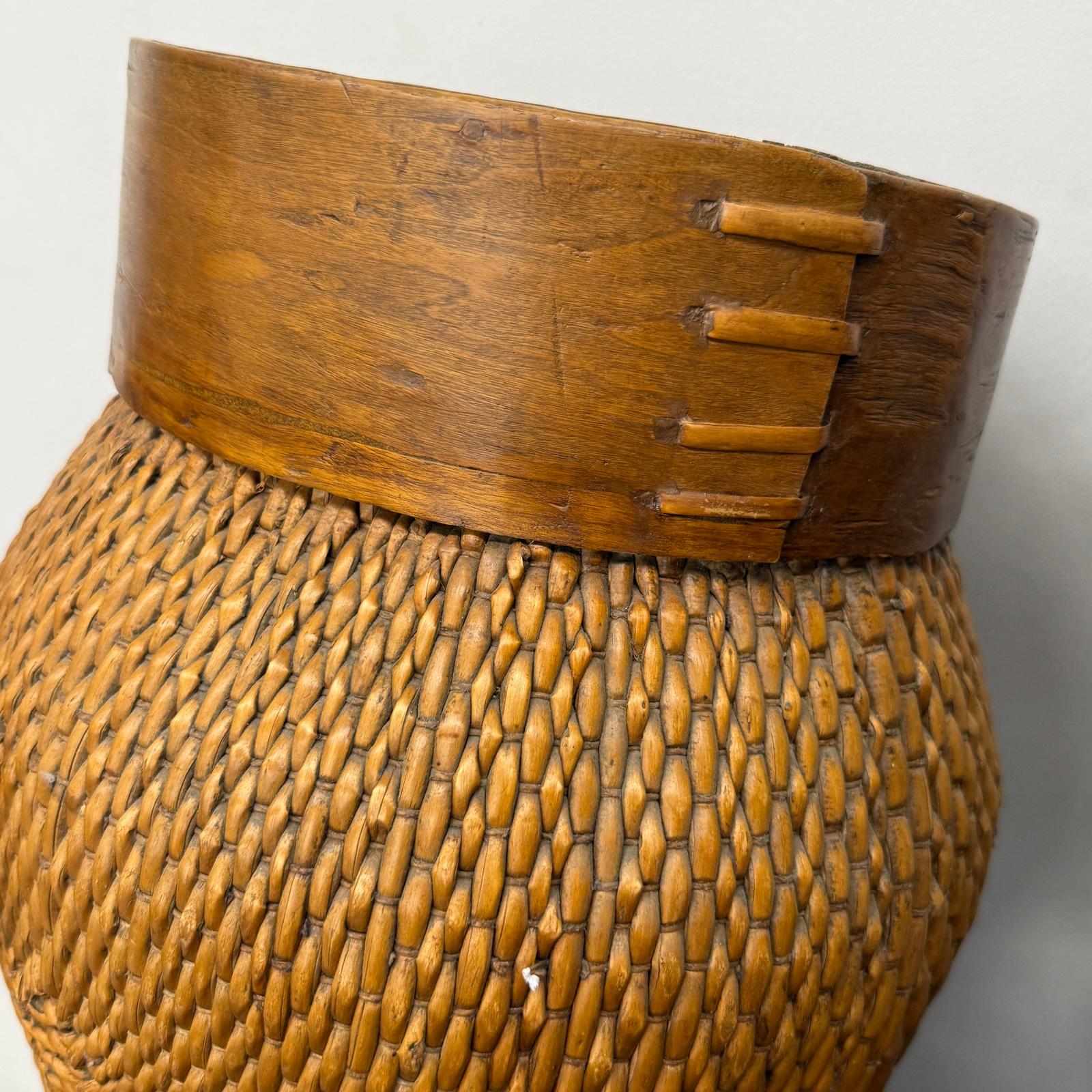 Woven Rattan Baskets with Wooden Rims, Sold Per - FEA Home