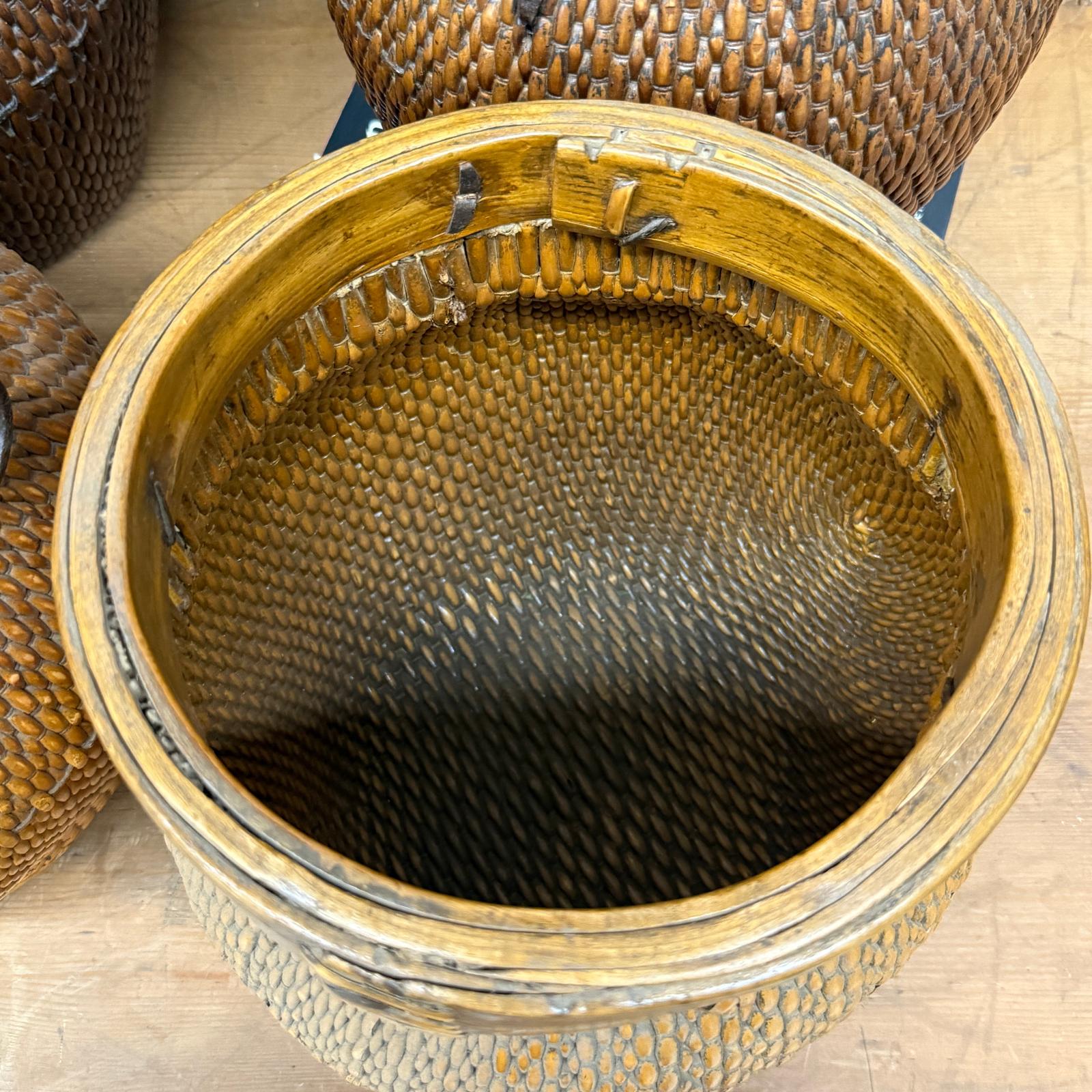 Woven Rattan Baskets with Wooden Rims, Sold Per - FEA Home