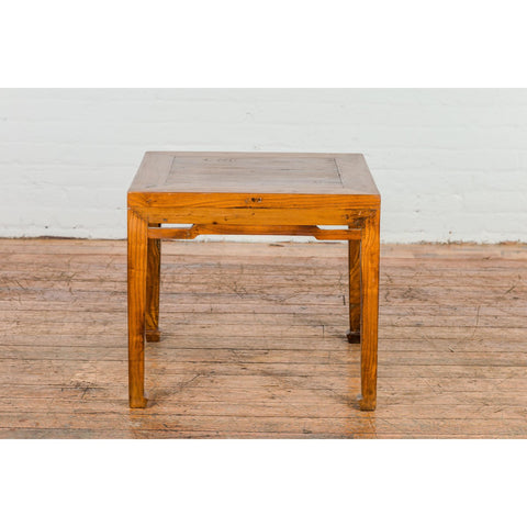 Qing Dynasty Elm Stool or Drinks Table with Horse Hoof Feet and Humpback Apron-YN1158-15. Asian & Chinese Furniture, Art, Antiques, Vintage Home Décor for sale at FEA Home