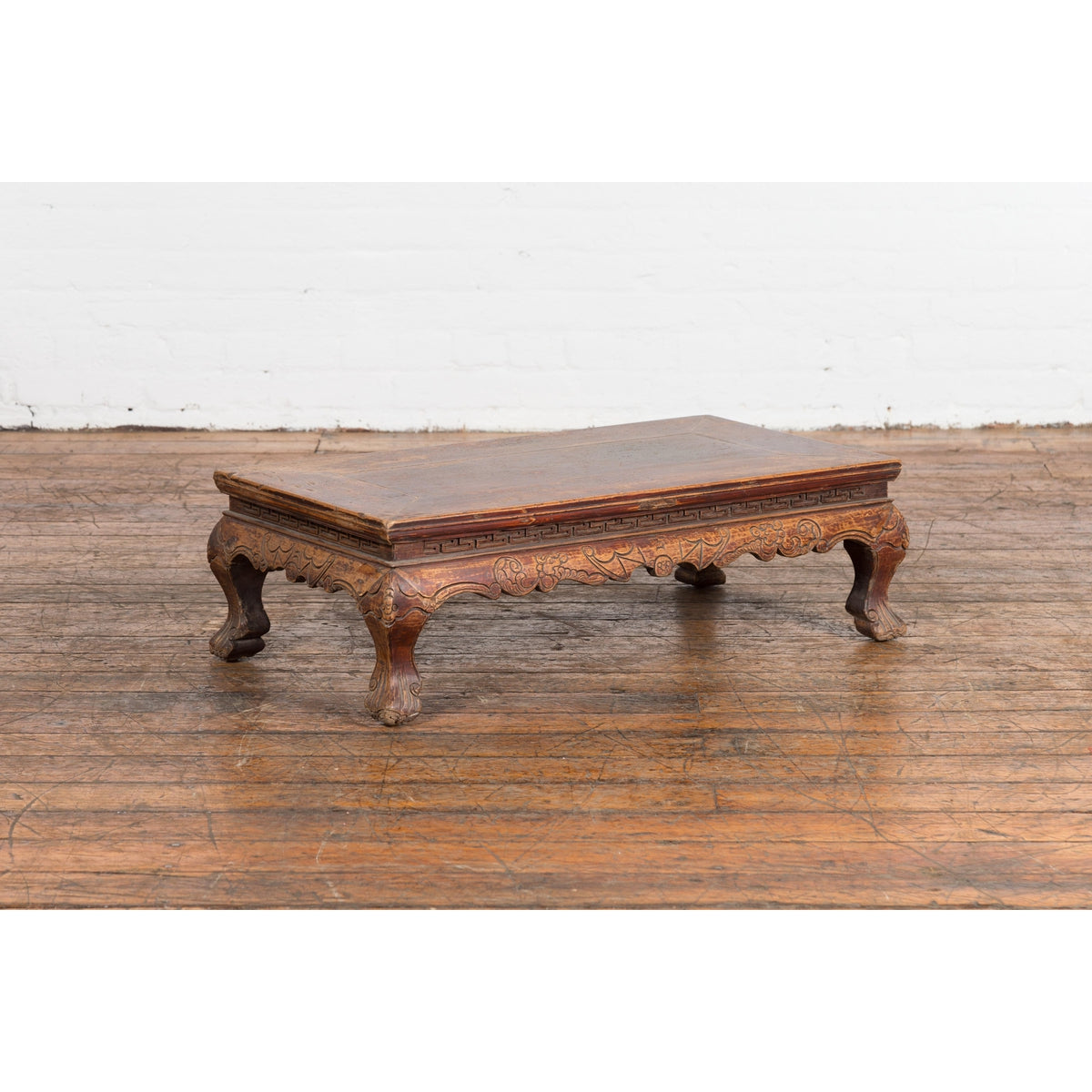 Qing Dynasty Period Low Kang Table with Carved Bats and Cabriole Legs-2. Asian & Chinese Furniture, Art, Antiques, Vintage Home Décor for sale at FEA Home