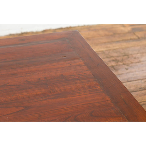 Rich Brown Square Shaped Coffee Table with Spacious Top