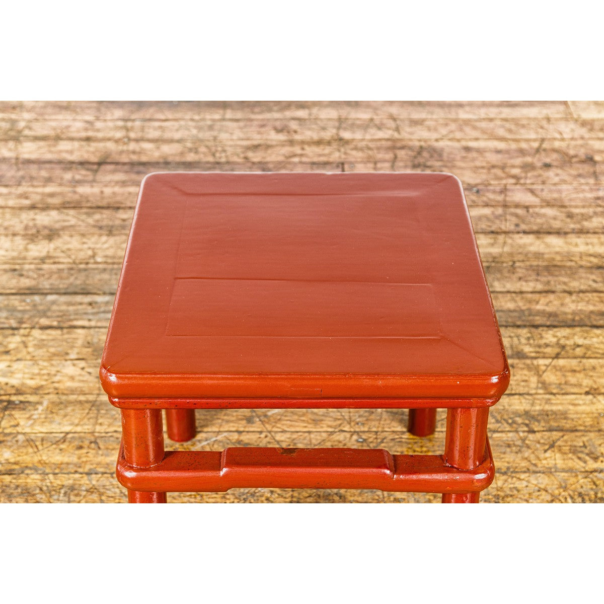 Qing Dynasty 19th Century Red Lacquer Side Table with Humpback Stretcher-18. Asian &amp; Chinese Furniture, Art, Antiques, Vintage Home Décor for sale at FEA Home