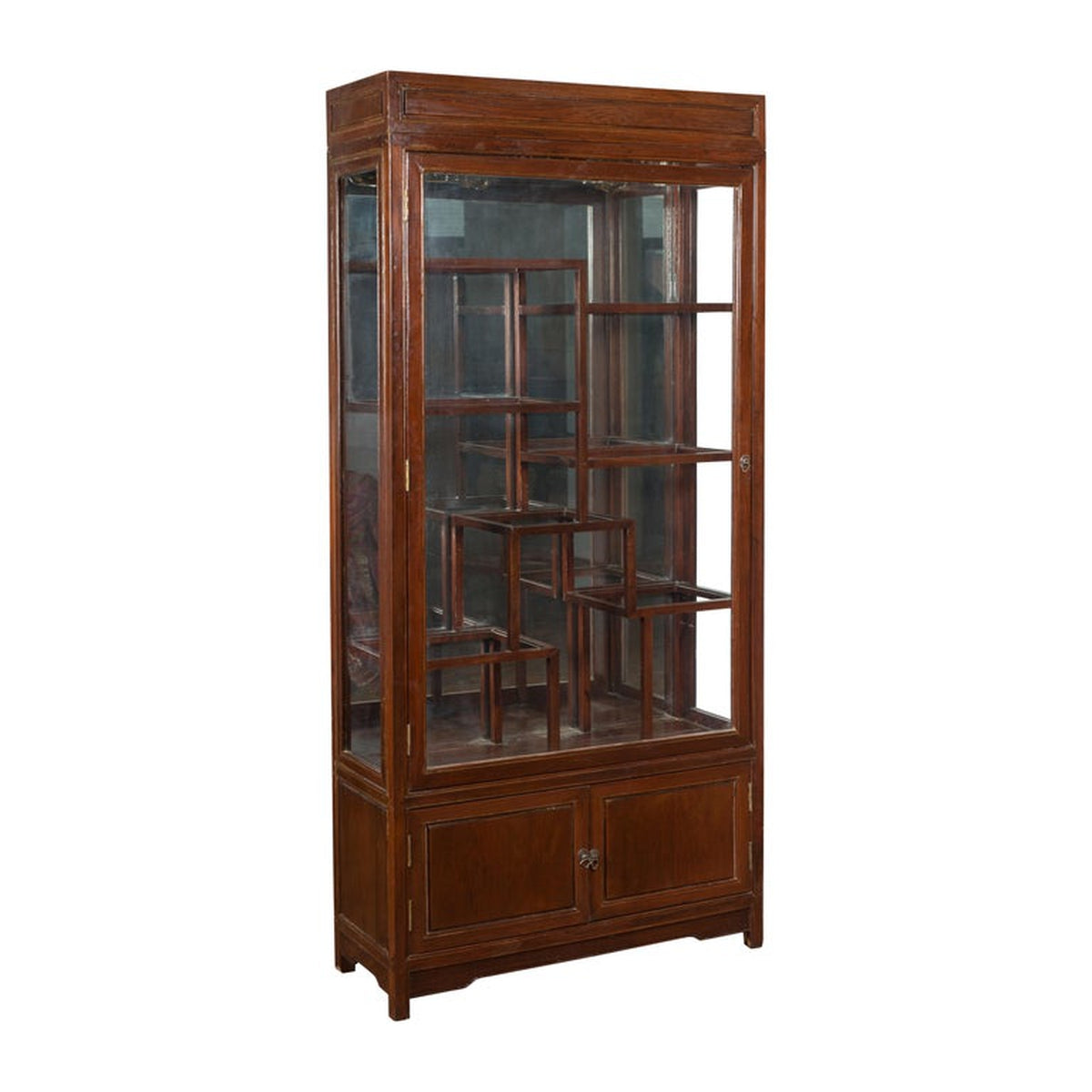 Qing Dynasty Style Retrofitted Vitrine Cabinet with Mirrors and Spot Lights-1. Asian & Chinese Furniture, Art, Antiques, Vintage Home Décor for sale at FEA Home
