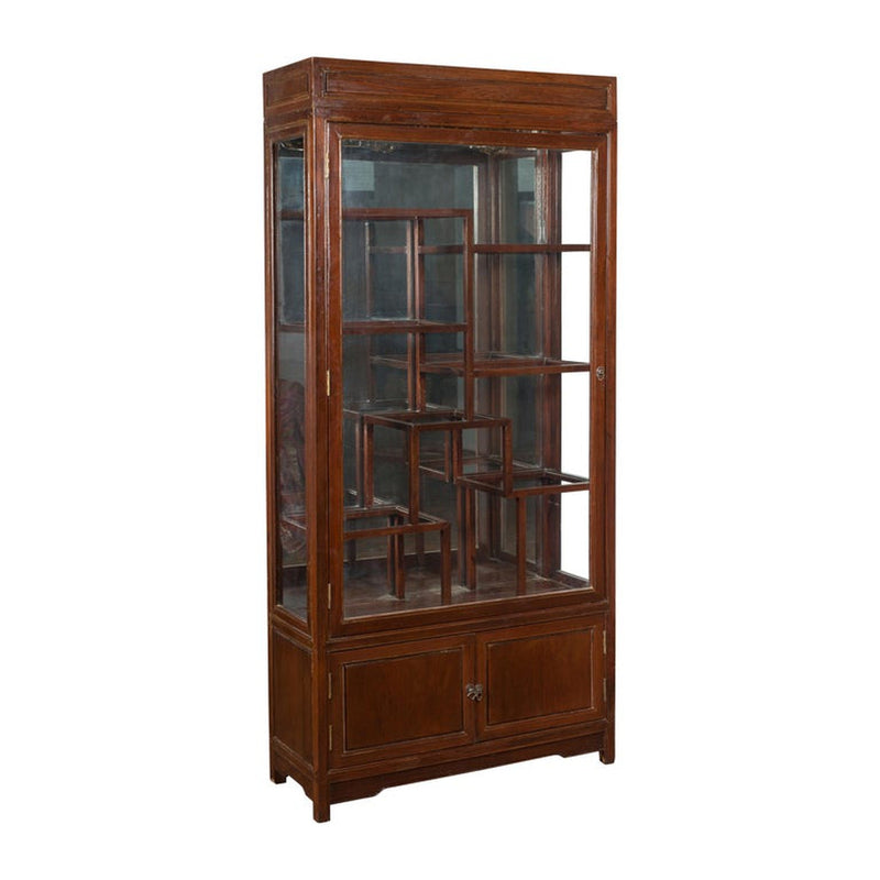Qing Dynasty Style Retrofitted Vitrine Cabinet with Mirrors and Spot Lights-YN1739-1. Asian & Chinese Furniture, Art, Antiques, Vintage Home Décor for sale at FEA Home