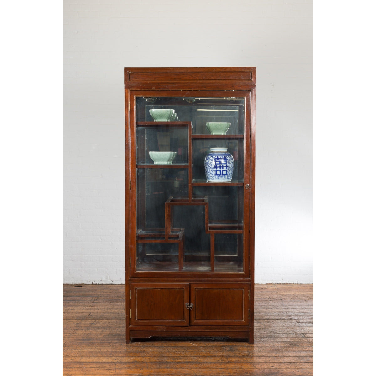Qing Dynasty Style Retrofitted Vitrine Cabinet with Mirrors and Spot Lights-2. Asian & Chinese Furniture, Art, Antiques, Vintage Home Décor for sale at FEA Home
