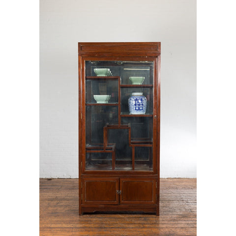 Qing Dynasty Style Retrofitted Vitrine Cabinet with Mirrors and Spot Lights-YN1739-2. Asian & Chinese Furniture, Art, Antiques, Vintage Home Décor for sale at FEA Home