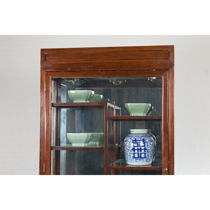 Qing Dynasty Style Retrofitted Vitrine Cabinet with Mirrors and Spot Lights-YN1739-3. Asian & Chinese Furniture, Art, Antiques, Vintage Home Décor for sale at FEA Home