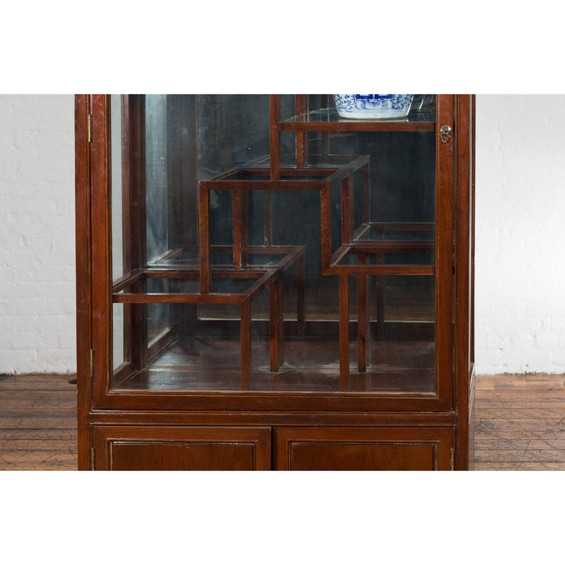 Qing Dynasty Style Retrofitted Vitrine Cabinet with Mirrors and Spot Lights-YN1739-6. Asian & Chinese Furniture, Art, Antiques, Vintage Home Décor for sale at FEA Home