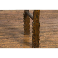 19th Century Antique Console Table with Textured Legs