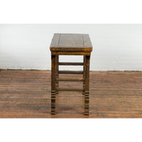 19th Century Antique Console Table with Textured Legs