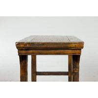 19th Century Antique Console Table with Textured Legs