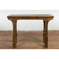 19th Century Antique Console Table with Textured Legs