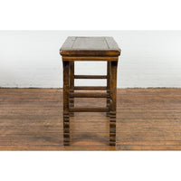 19th Century Antique Console Table with Textured Legs