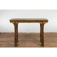 19th Century Antique Console Table with Textured Legs