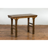 19th Century Antique Console Table with Textured Legs