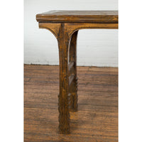 19th Century Antique Console Table with Textured Legs