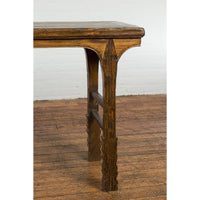 19th Century Antique Console Table with Textured Legs