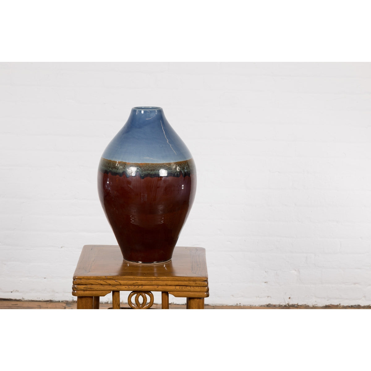 Contemporary Ceramic Vase with Blue &amp; Brown Glaze-12. Asian &amp; Chinese Furniture, Art, Antiques, Vintage Home Décor for sale at FEA Home