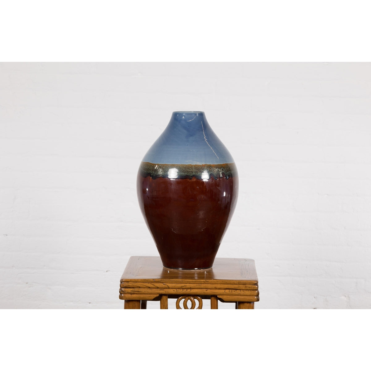 Contemporary Ceramic Vase with Blue & Brown Glaze-2. Asian & Chinese Furniture, Art, Antiques, Vintage Home Décor for sale at FEA Home
