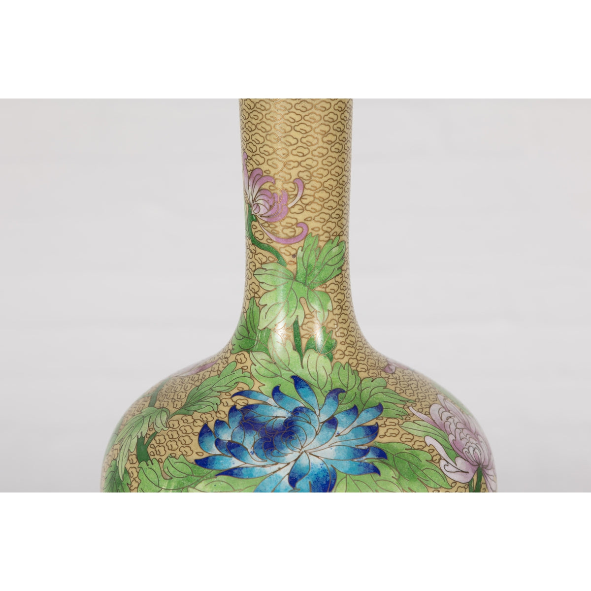Vintage Pair of Floral Chinese Vases-8. Asian &amp; Chinese Furniture, Art, Antiques, Vintage Home Décor for sale at FEA Home