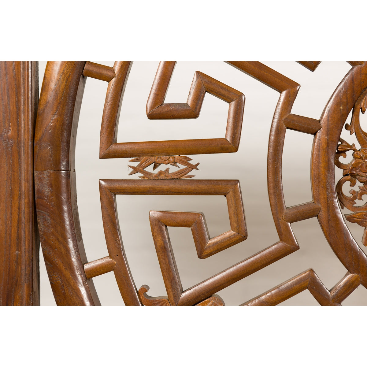 Chinese Late Qing Dynasty Fretwork Panel with Phoenix, Bats and Geometric Maze-14. Asian &amp; Chinese Furniture, Art, Antiques, Vintage Home Décor for sale at FEA Home