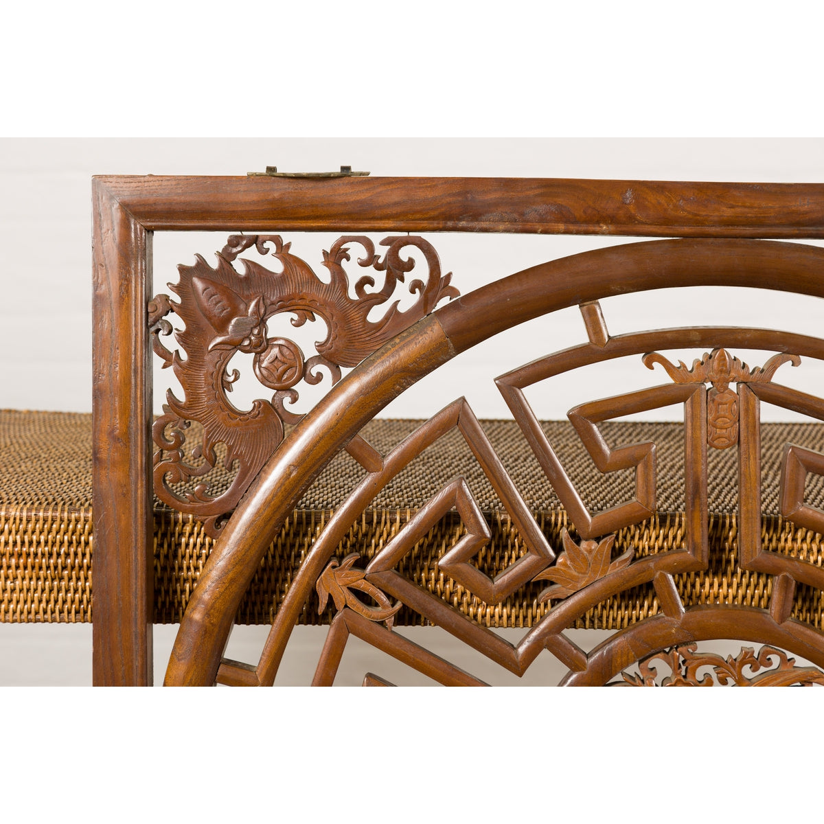 Chinese Late Qing Dynasty Fretwork Panel with Phoenix, Bats and Geometric Maze-7. Asian &amp; Chinese Furniture, Art, Antiques, Vintage Home Décor for sale at FEA Home