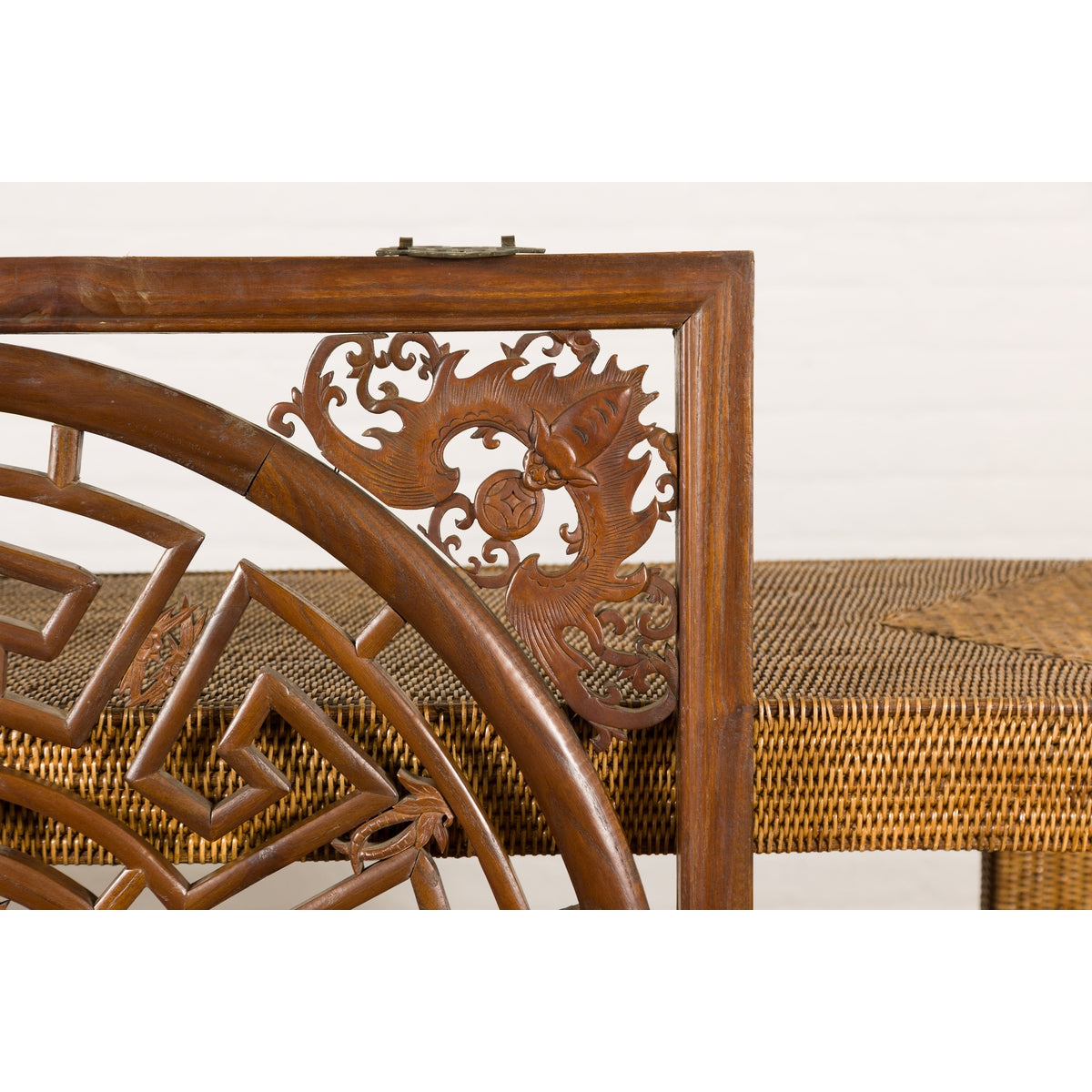 Chinese Late Qing Dynasty Fretwork Panel with Phoenix, Bats and Geometric Maze-8. Asian &amp; Chinese Furniture, Art, Antiques, Vintage Home Décor for sale at FEA Home