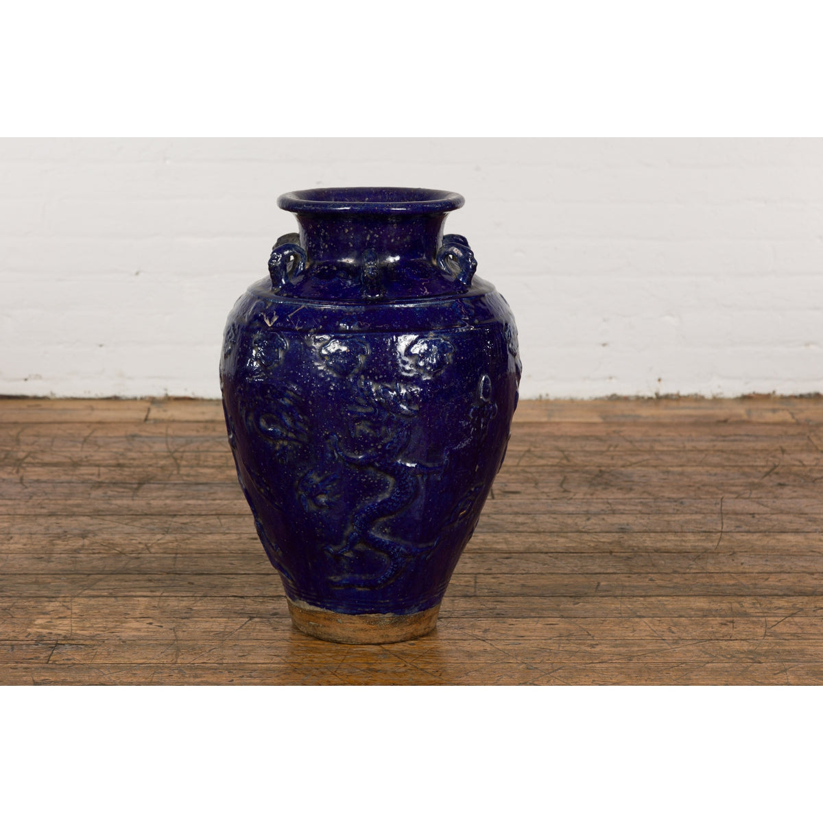 19th Century Qing Dynasty Chinese Cobalt Blue Martaban Jar with Dragon Motif-14. Asian &amp; Chinese Furniture, Art, Antiques, Vintage Home Décor for sale at FEA Home