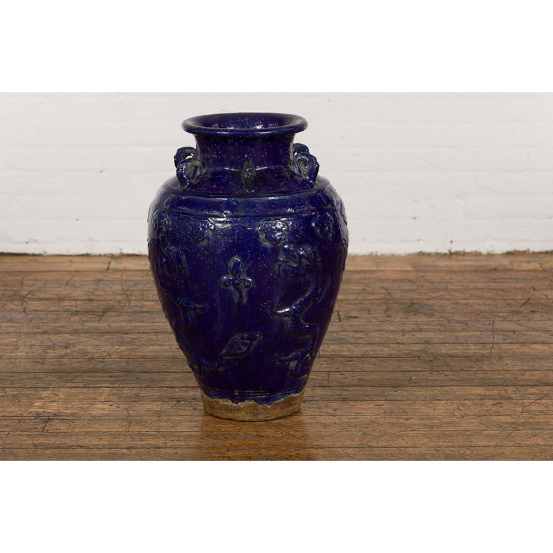 19th Century Qing Dynasty Chinese Cobalt Blue Martaban Jar with Dragon Motif-YN2377-15. Asian & Chinese Furniture, Art, Antiques, Vintage Home Décor for sale at FEA Home