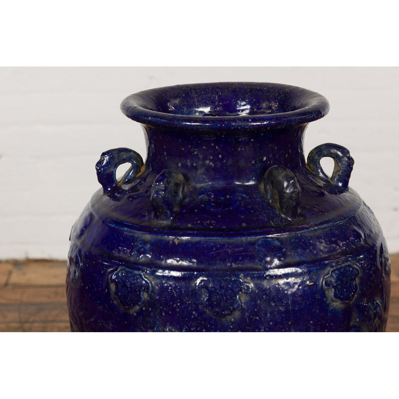 19th Century Qing Dynasty Chinese Cobalt Blue Martaban Jar with Dragon Motif-YN2377-8. Asian & Chinese Furniture, Art, Antiques, Vintage Home Décor for sale at FEA Home