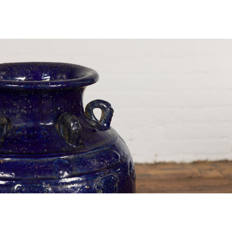 19th Century Qing Dynasty Chinese Cobalt Blue Martaban Jar with Dragon Motif-YN2377-9. Asian & Chinese Furniture, Art, Antiques, Vintage Home Décor for sale at FEA Home