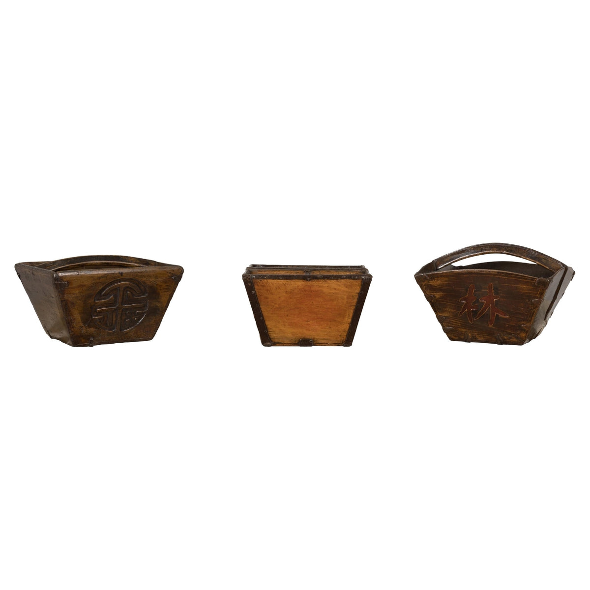 Wooden Chinese Vintage Rice Baskets, Sold Each-1. Asian & Chinese Furniture, Art, Antiques, Vintage Home Décor for sale at FEA Home