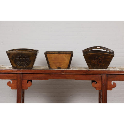 Wooden Chinese Vintage Rice Baskets, Sold Each-YN2397-10. Asian & Chinese Furniture, Art, Antiques, Vintage Home Décor for sale at FEA Home