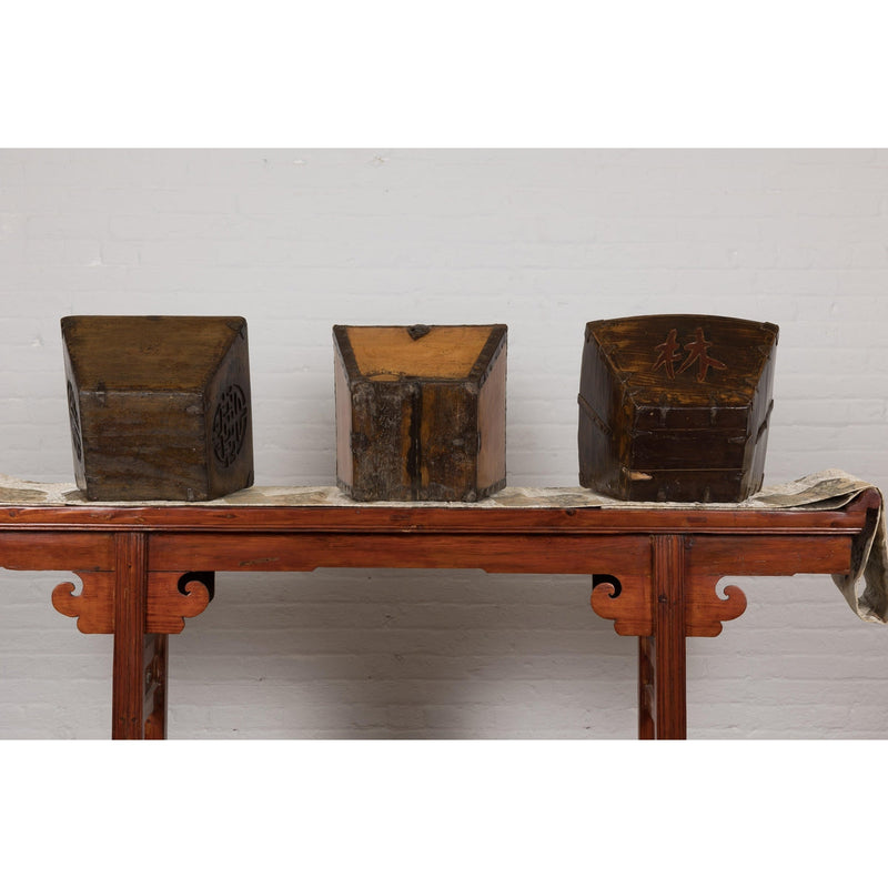 Wooden Chinese Vintage Rice Baskets, Sold Each-YN2397-15. Asian & Chinese Furniture, Art, Antiques, Vintage Home Décor for sale at FEA Home