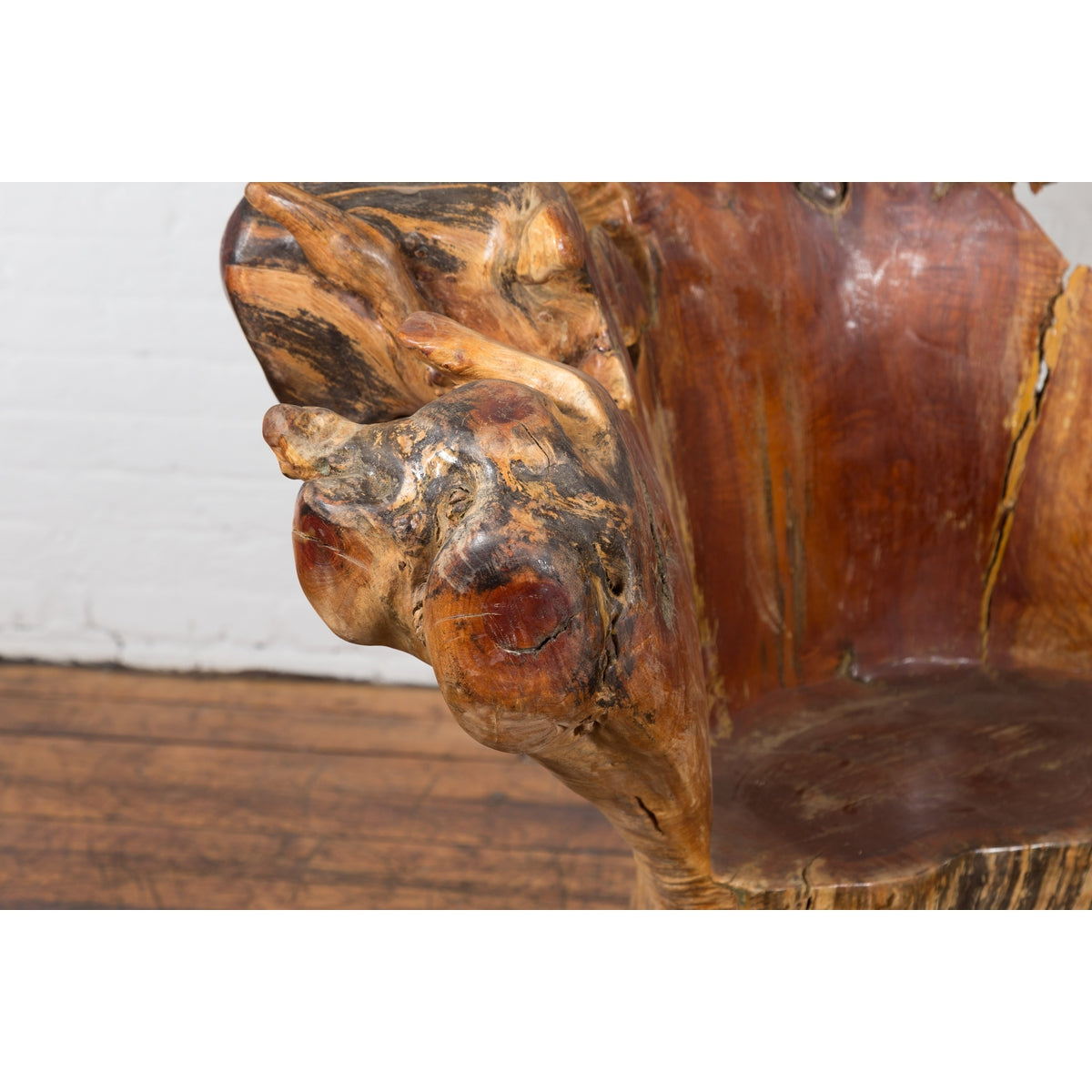 Vintage Chinese Hand Crafted Camphor Wood Root Chair with Light Varnish-12. Asian &amp; Chinese Furniture, Art, Antiques, Vintage Home Décor for sale at FEA Home