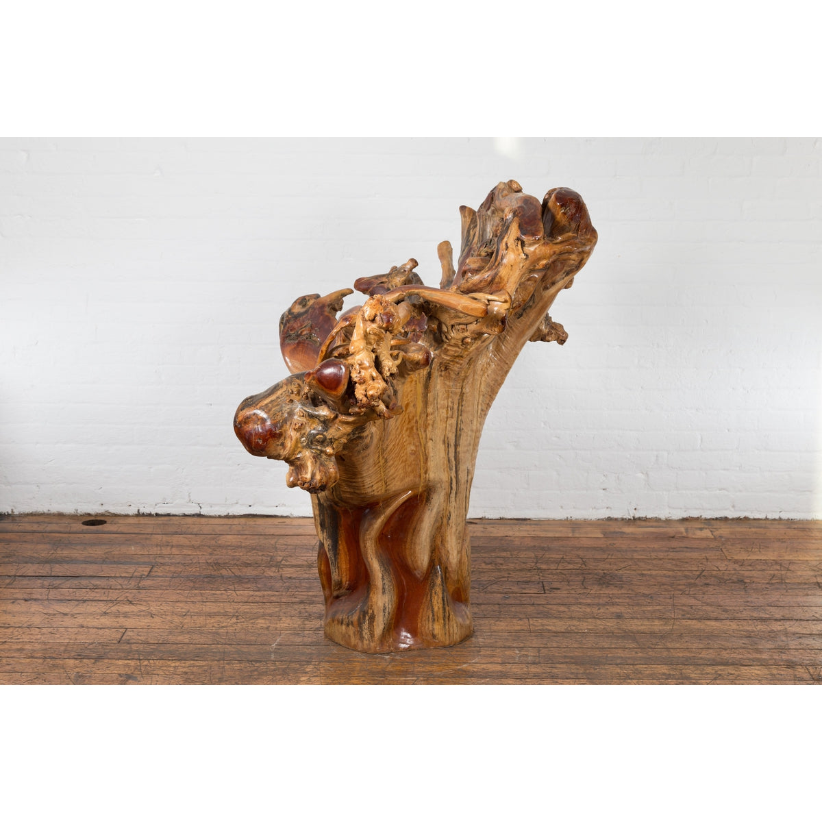 Vintage Chinese Hand Crafted Camphor Wood Root Chair with Light Varnish-16. Asian &amp; Chinese Furniture, Art, Antiques, Vintage Home Décor for sale at FEA Home