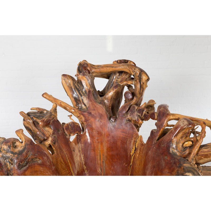 Vintage Chinese Hand Crafted Camphor Wood Root Chair with Light Varnish-YN2455-3. Asian & Chinese Furniture, Art, Antiques, Vintage Home Décor for sale at FEA Home